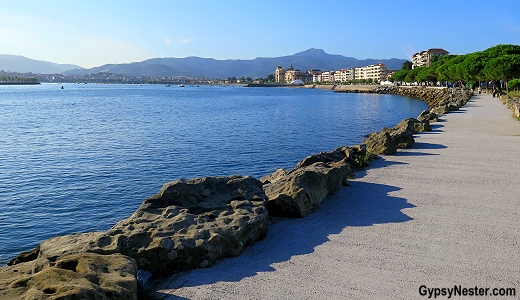 The boardwalk in Hondarribia, Spain