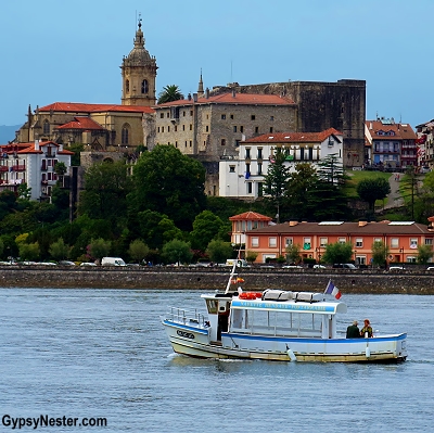 Old town Hondarribia, Spain from the water