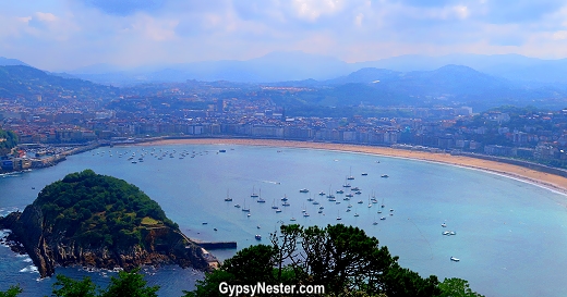 The arc of La Concha Beach in San Sabastian, Spain