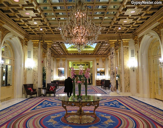 The lobby of the Fairmont Copley Plaza Hotel in Boston