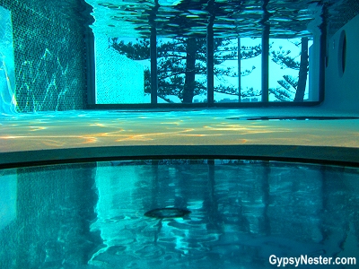 Underwater in the pool at Rumba Resort in Calundra, Queensland Australia