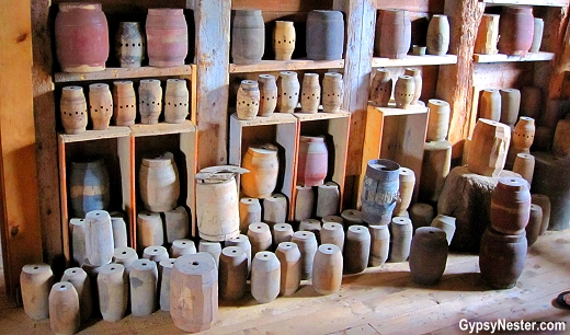 Wheelwright hubs at The Campbell Carriage Factory in New Brunswick, Canada