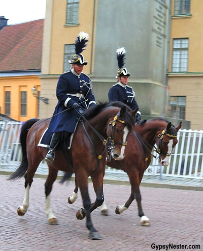 Royal horseman at the Royal Palace in Stockholm, Sweden