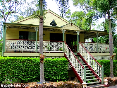 The Queenslander home that is headquarters of Glasshouse Gourmet Snails in the Hinterlands of Australia