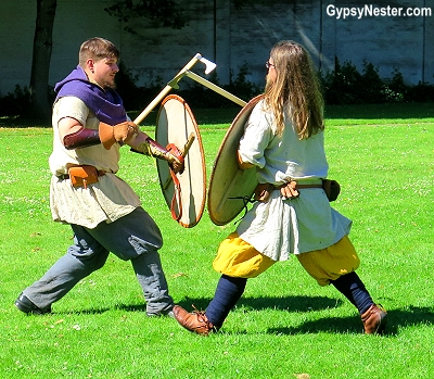 Vikings fight at Ålborghus Castle in Aalborg Castle, Denmark