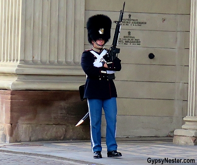 A soldier of Amalienborg Palace in Copenhagen, Denmark