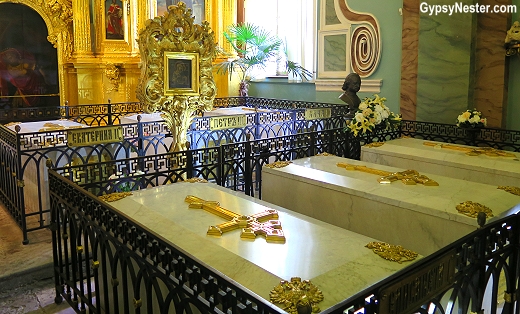 The tombs of the czars in St. Peter and Paul Cathedral in St. Petersburg, Russia