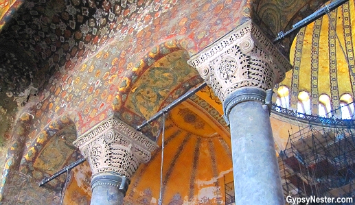 An arch in the Hagia Sophia, Istanbul, Turkey