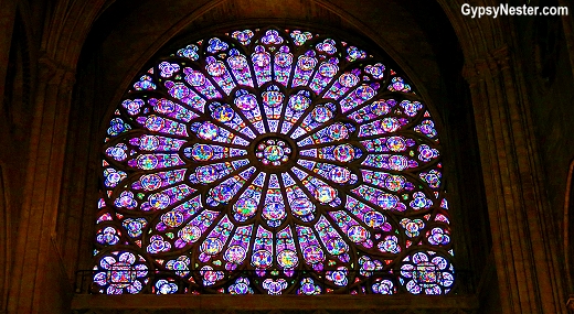 Rose window in Notre Dame Catherdal in Paris