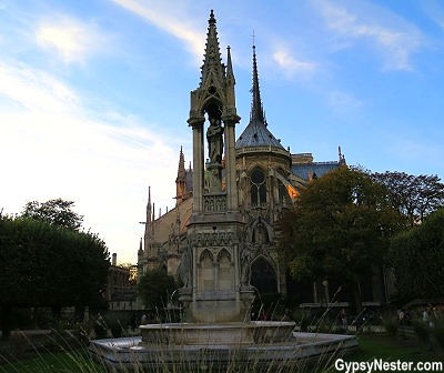 Backside of Notre Dame in Paris, France