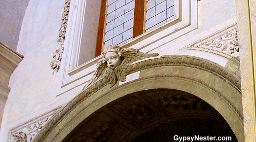 Archway with angel in St. Peter in Chains in Rome, Italy