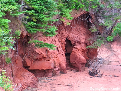 The constant erosion of the red cliffs of Prince Edward Island leads to beautiful formations