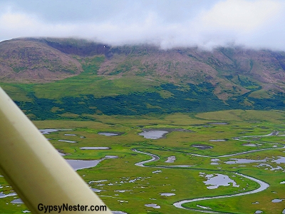 Flying over the tundra of Southwestern Alaska