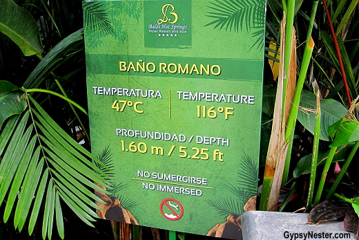Pool temperature at Baldi Hot Springs Resort in La Fortuna, Costa Rica