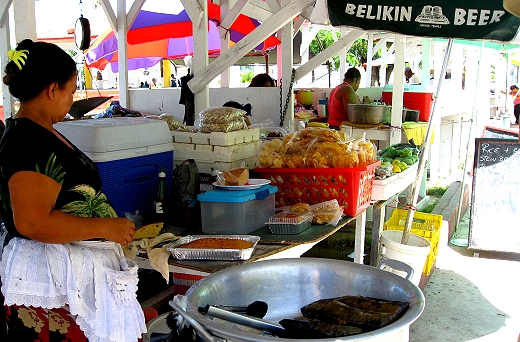 Food booths at Battlefield Park, Belize City