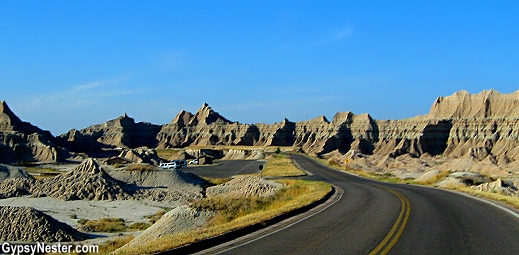 The Badlands Loop Road in Badlands National Monument, South Dakota