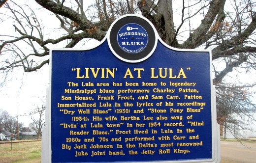 The Marker for Lula on the Mississippi Blues Trail