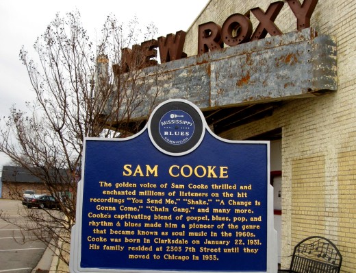 The Marker for Sam Cooke on the Mississippi Blues Trail