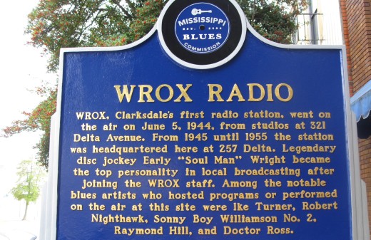 The Marker for WROX Radio on the Mississippi Blues Trail