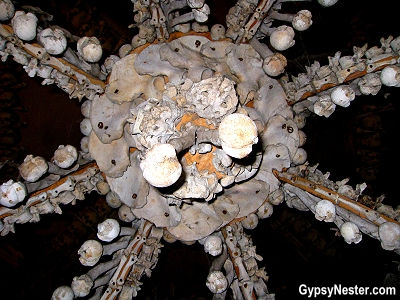 This chandelier at The Sedlec Ossuary in Czech Republic contains every bone in the human body