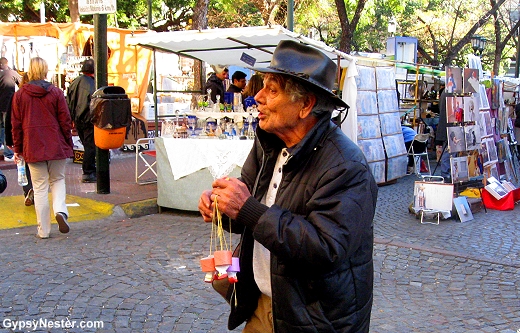 A street merchant in San Telmo Buenos Aires