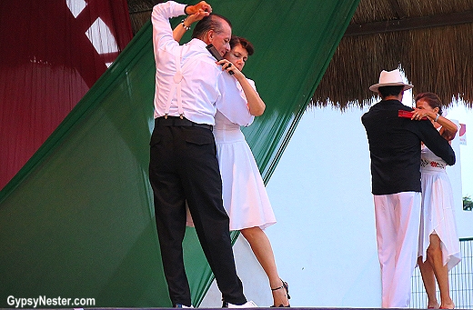 Dancing at Parque de las Palapas in Cancun, Mexico