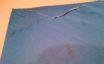 Back of envelope, battered and beaten