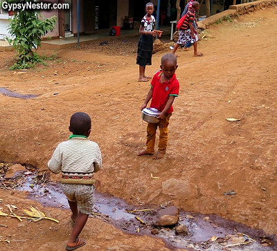 Chagga children in the village of Rau in Tanzania