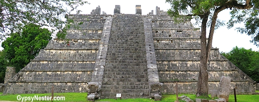 Temple of the Descending God at Chichen Itza in Mexico