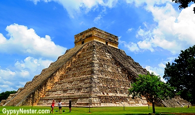 The pyramid at Chichen-Itza in Mexico