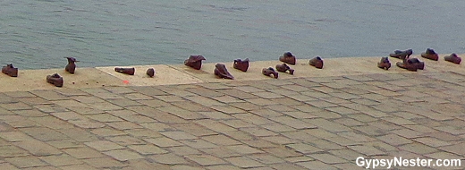 The Shoes on the Danube, a memorial to the Jewish people who perished during World War II in Budapest, Hungary
