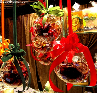 Hand blown glass ornaments at the Christmas Market in Vienna