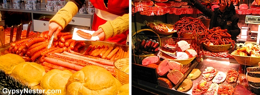 Sausages in Vienna's Christmas marke