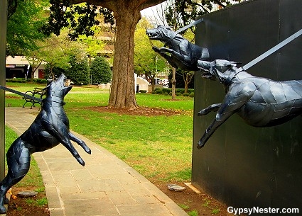 Police and Dog Attack Sculpture
