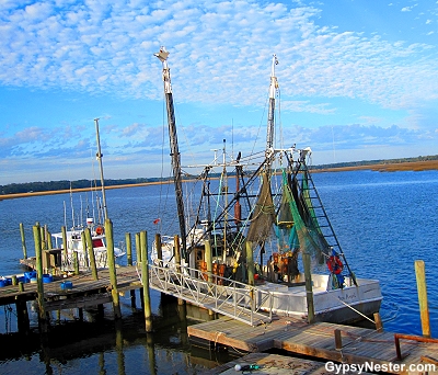 A shrimp boat docked in Townsend, Georgia