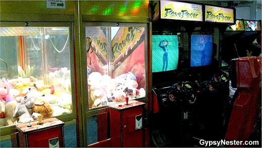 Arcade in the Buquebus from Buenos Aires to Colonia Uruguay