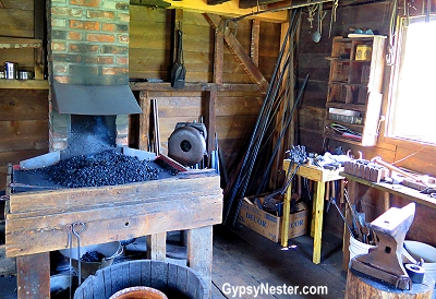 The blacksmith shop at Heritage Village of the Southern Finger Lakes in Corning, New York