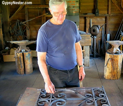 Leon, the blacksmith at Heritage Village of the Southern Finger Lakes in Corning, New York