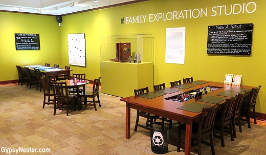 The family exploration studio at the Rockwell Museum, New York