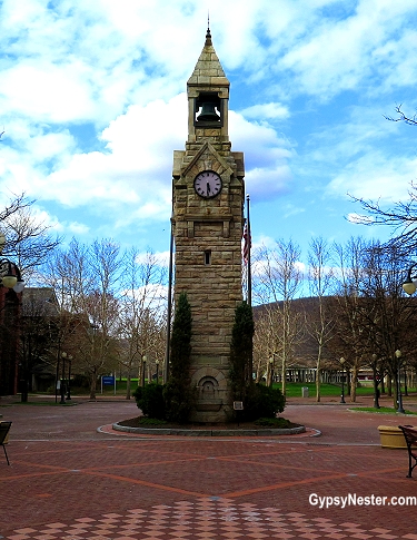 Corning's clock tower was erected in 1883 by Erastus Corning in New York State
