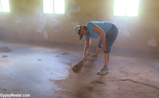 Fixing up a classroom in Tanzania with Discover Corps