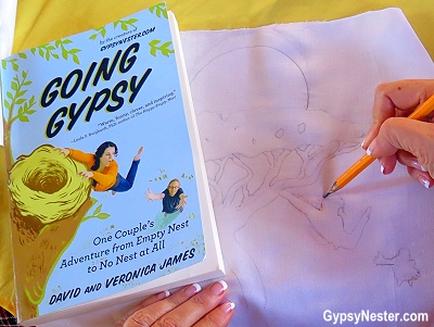 Creating a batik from the book cover of Going Gypsy with Discover Corps in Tanzania, Africa