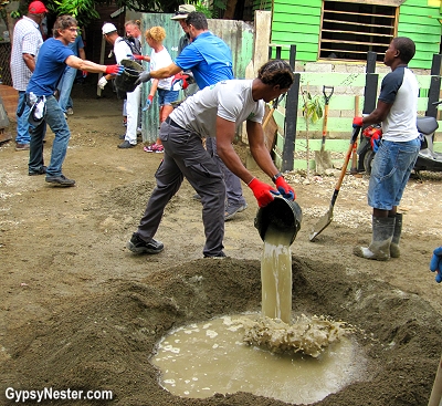 Laying concrete floors in Dominican homes with Fathom Travel and IDDI