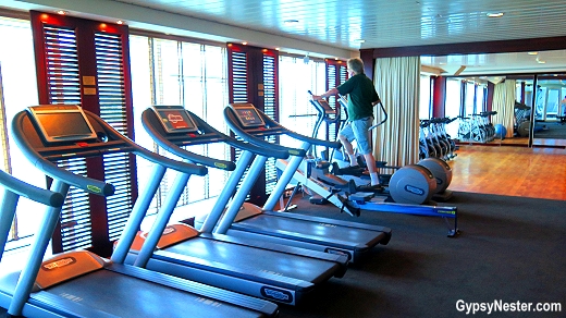 The gym aboard Fathom's Adonia