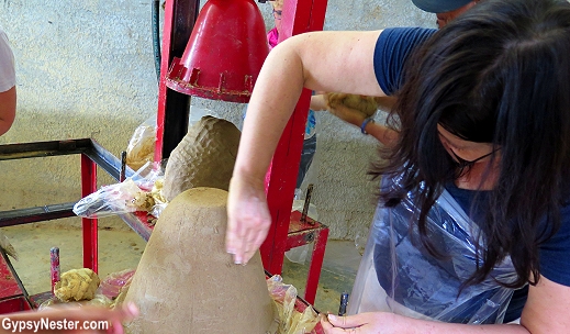 Making water filters in the Dominican Republic with Wine to Water on Fathom Cruises