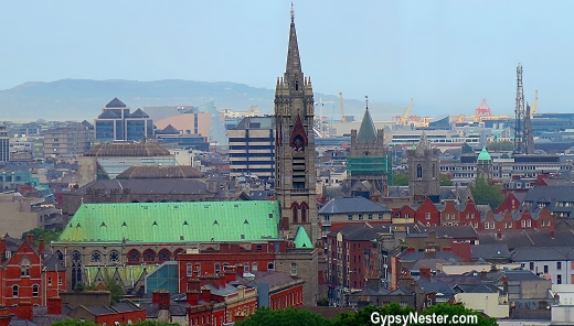Panoramic view of Dublin from Guinness Storehouse's Gravity Bar. 