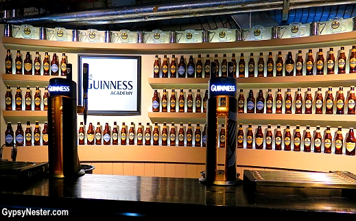 The Perfect Pint Bar at Guinness Academy were we got school in the art of pouring a flawless glass of Guinness