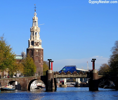The old city watchtower in Amsterdam, Holland