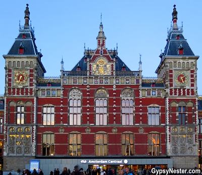Amsterdam's Centraal Station! The first stop on our Eurail 15-day rail pass! GypsyNester.com