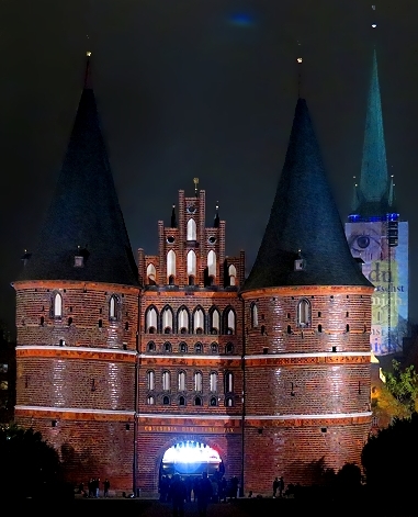 The Holsten Gate in Lubeck, Germany